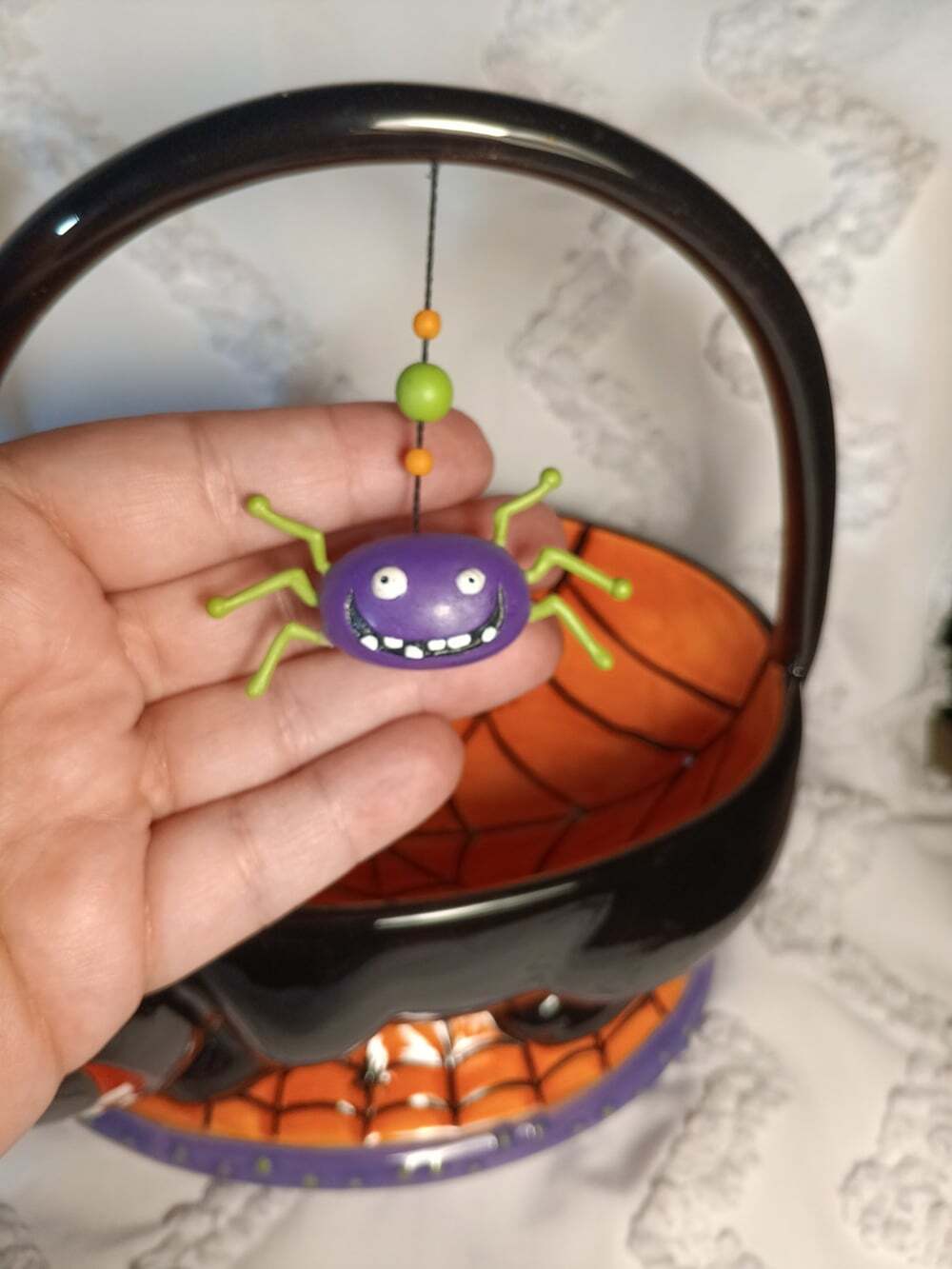 Department 56 Black Scaredy-Cat Candy Holder Bowl Basket Halloween Decor - Picture 3 of 6